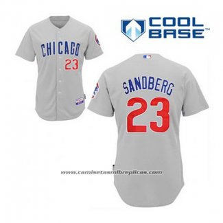 Camiseta Beisbol Hombre Chicago Cubs 23 Ryne Sandberg Gris Cool Base