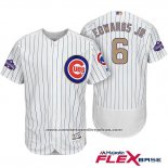 Camiseta Beisbol Hombre Chicago Cubs 6 Carl Edwards Jr. Blanco Oro Flex Base