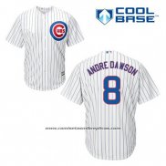 Camiseta Beisbol Hombre Chicago Cubs 8 Andre Dawson Blanco Primera Cool Base