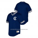 Camiseta Beisbol Hombre Chicago Cubs Cooperstown Collection Mesh Wordmark V-Neck Azul