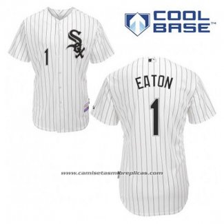 Camiseta Beisbol Hombre Chicago White Sox 1 Adam Eaton Blanco Primera Cool Base