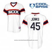 Camiseta Beisbol Hombre Chicago White Sox 45 Bobby Jenks Blanco Alterno Cool Base