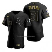 Camiseta Beisbol Hombre Chicago White Sox Ryan Tepera Negro 2021 Salute To Service