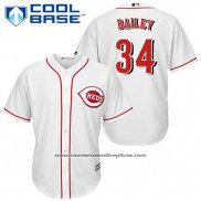 Camiseta Beisbol Hombre Cincinnati Reds Homer Bailey 34 Blanco Primera Cool Base