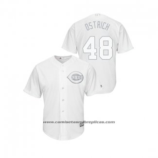 Camiseta Beisbol Hombre Cincinnati Reds Jared Hughes 2019 Players Weekend Ostrich Replica Blanco