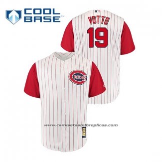 Camiseta Beisbol Hombre Cincinnati Reds Joey Votto Throwback 1961 Cool Base Blanco Rojo