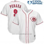 Camiseta Beisbol Hombre Cincinnati Reds Jose Peraza 9 Blanco Cool Base