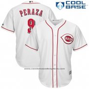 Camiseta Beisbol Hombre Cincinnati Reds Jose Peraza 9 Blanco Cool Base