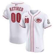 Camiseta Beisbol Hombre Cincinnati Reds Retired Roster Primera Elite Blanco