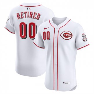 Camiseta Beisbol Hombre Cincinnati Reds Retired Roster Primera Elite Blanco