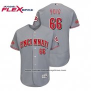 Camiseta Beisbol Hombre Cincinnati Reds Yasiel Puig Road Flex Base Gris