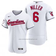 Camiseta Beisbol Hombre Cleveland Guardians Owen Miller Autentico Primera Blanco