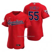 Camiseta Beisbol Hombre Cleveland Guardians Roberto Perez Autentico Alterno Rojo