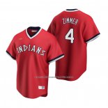 Camiseta Beisbol Hombre Cleveland Indians Bradley Zimmer Cooperstown Collection Road Rojo