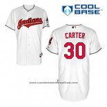 Camiseta Beisbol Hombre Cleveland Indians Joe Carter 30 Blanco Primera Cool Base