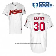 Camiseta Beisbol Hombre Cleveland Indians Joe Carter 30 Blanco Primera Cool Base