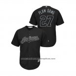 Camiseta Beisbol Hombre Cleveland Indians Kevin Plawecki 2019 Players Weekend Plaw Dawg Replica Negro