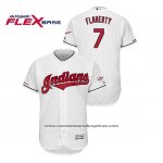 Camiseta Beisbol Hombre Cleveland Indians Ryan Flaherty 150th Aniversario Patch 2019 All Star Flex Base Blanco