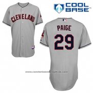 Camiseta Beisbol Hombre Cleveland Indians Satchel Paige 29 Gris Cool Base