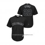 Camiseta Beisbol Hombre Colorado Rockies Chris Iannetta 2019 Players Weekend Sponge Replica Negro