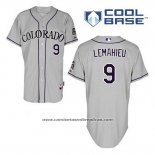 Camiseta Beisbol Hombre Colorado Rockies Dj Lemahieu 9 Gris Cool Base