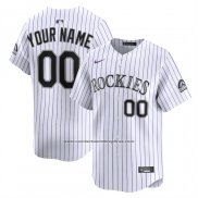 Camiseta Beisbol Hombre Colorado Rockies Home Limited Personalizada Blanco