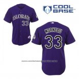Camiseta Beisbol Hombre Colorado Rockies Justin Morneau 33 Violeta Alterno Cool Base