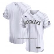 Camiseta Beisbol Hombre Colorado Rockies Primera Elite Blanco