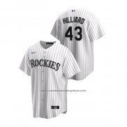 Camiseta Beisbol Hombre Colorado Rockies Sam Hilliard Replica Primera Blanco