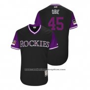 Camiseta Beisbol Hombre Colorado Rockies Scott Oberg 2018 LLWS Players Weekend Obie Negro