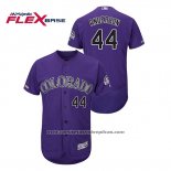 Camiseta Beisbol Hombre Colorado Rockies Tyler Anderson Autentico Collection Flex Base Violeta