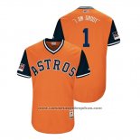 Camiseta Beisbol Hombre Houston Astros Carlos Correa 2018 LLWS Players Weekend I Am Groot Orange