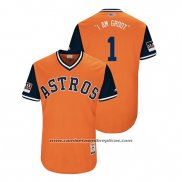 Camiseta Beisbol Hombre Houston Astros Carlos Correa 2018 LLWS Players Weekend I Am Groot Orange