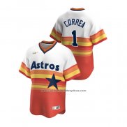 Camiseta Beisbol Hombre Houston Astros Carlos Correa Cooperstown Collection Primera Blanco Naranja