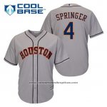 Camiseta Beisbol Hombre Houston Astros George Springer 4 Gris Cool Base Camiseta Beisbol Hombre Houston Astros George Springer 4 Gris Cool Base