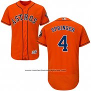 Camiseta Beisbol Hombre Houston Astros George Springer Naranja Alterno Autentico