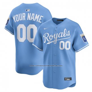 Camiseta Beisbol Hombre Kansas City Royals Alterno Limited Personalizada Azul Claro