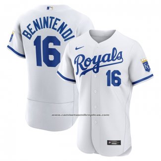 Camiseta Beisbol Hombre Kansas City Royals Andrew Benintendi 2022 Primera Autentico Blanco