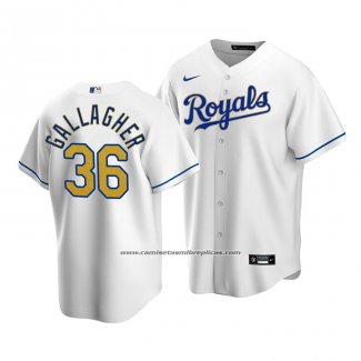 Camiseta Beisbol Hombre Kansas City Royals Cam Gallagher Replica Cool Base Primera Blanco