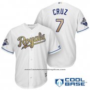 Camiseta Beisbol Hombre Kansas City Royals Campeones 7 Tony Cruz Cool Base Oro
