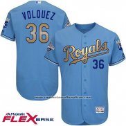 Camiseta Beisbol Hombre Kansas City Royals Edinson Volquez Campeones Flex Base