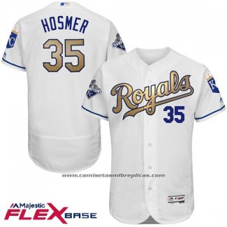 Camiseta Beisbol Hombre Kansas City Royals Eric Hosmer World Series Campeones Oro Blanco Flex Base