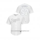 Camiseta Beisbol Hombre Kansas City Royals Glenn Sparkman 2019 Players Weekend Sparky Replica Blanco