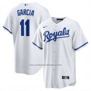 Camiseta Beisbol Hombre Kansas City Royals Maikel Garcia Primera Replica Blanco
