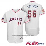 Camiseta Beisbol Hombre Los Angeles Angels 2017 Estrellas y Rayas Kole Calhoun Blanco Flex Base