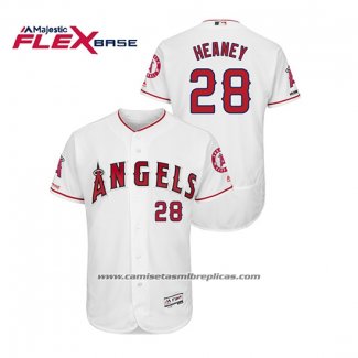 Camiseta Beisbol Hombre Los Angeles Angels Andrew Heaney 150th Aniversario Patch Flex Base Blanco