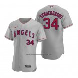 Camiseta Beisbol Hombre Los Angeles Angels Noah Syndergaard Autentico Road Gris