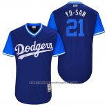 Camiseta Beisbol Hombre Los Angeles Dodgers 2017 Little League World Series Yu Darvish Azul