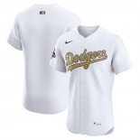Camiseta Beisbol Hombre Los Angeles Dodgers 2025 Gold Collection Elite Blanco
