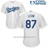 Camiseta Beisbol Hombre Los Angeles Dodgers 87 Jose De Leon Blanco Cool Base